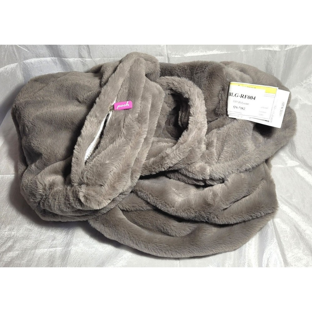 Posh Gray Plush Bean Bag Replacement Slip Cover - Large‎ - BLG-RF004